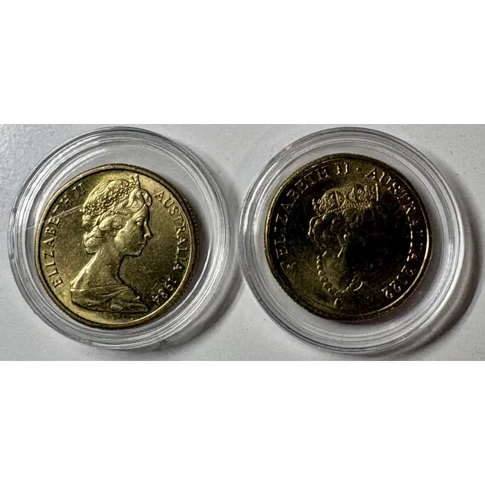 First and last Queen Elizabeth $1 coins (1984 2022).