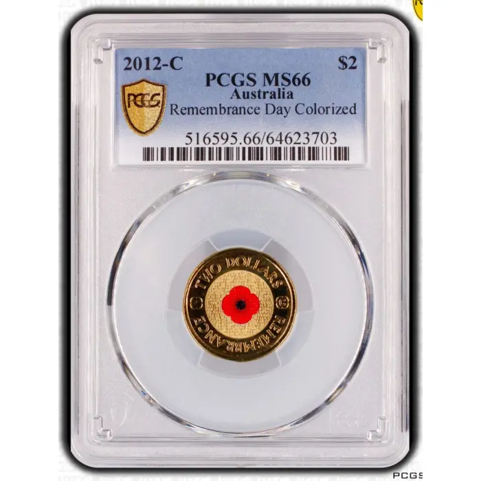 2012 Red Poppy Remembrance $2 “C” Mintmark PCGS MS66 Red Poppy Alert 