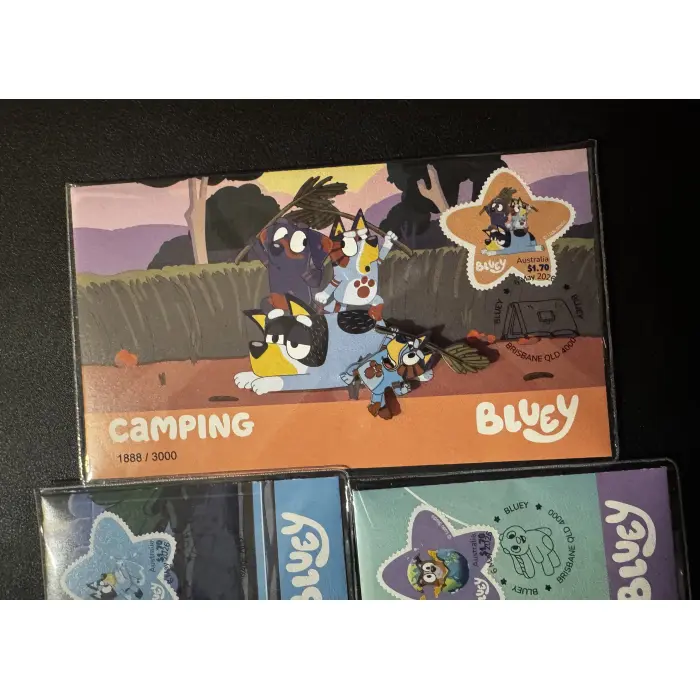 2026 Bluey Stamp and Pin Cover - Full Set of 5 PMC