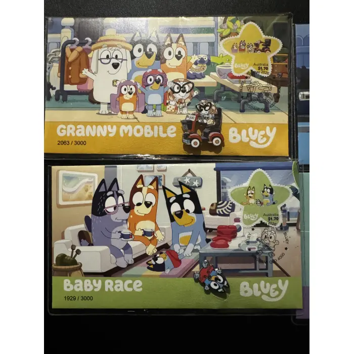 2026 Bluey Stamp and Pin Cover - Full Set of 5 PMC