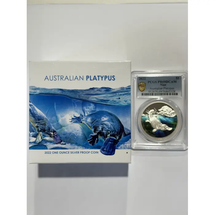 Australian Platypus 1oz coloured graded coin 