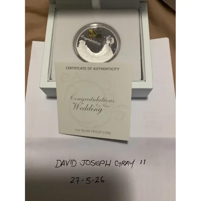 2026 $1  Australia Wedding 1oz Silver Proof 
