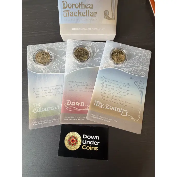 Dorothea Mackellar (Treasured Australian Poet) 2025 50c Three coin set