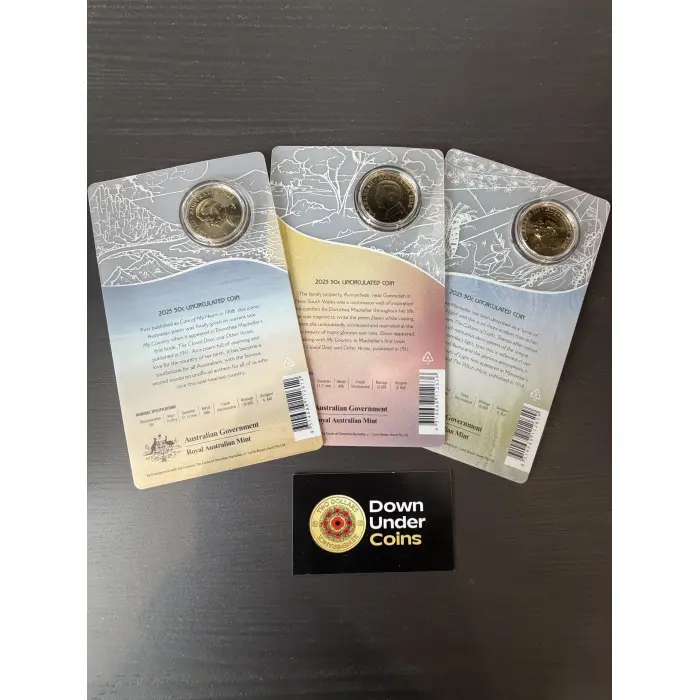 Dorothea Mackellar (Treasured Australian Poet) 2025 50c Three coin set