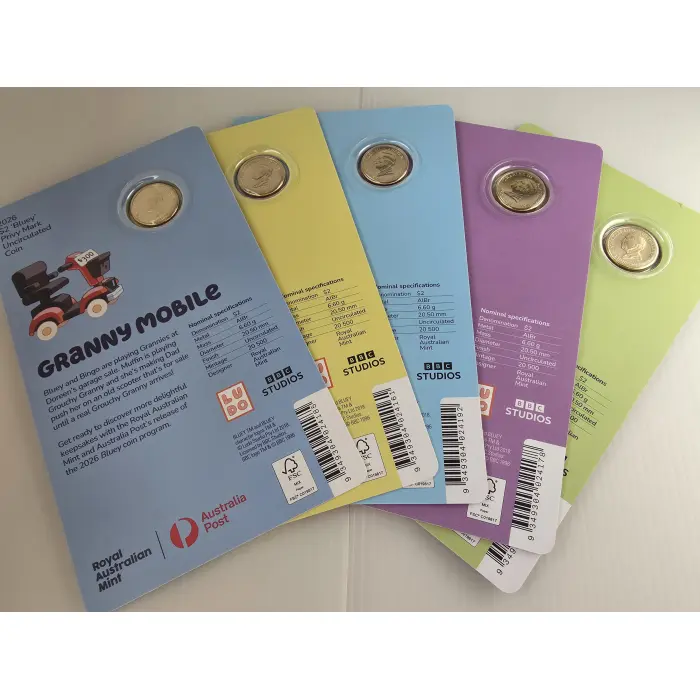 2026 $2 BLUEY CARDED COIN SET WITH PRIVY MARK  