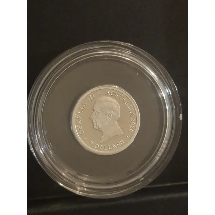 2026 $2 Coloured Dawn Service ANZAC C Mintmark Fine Silver Proof