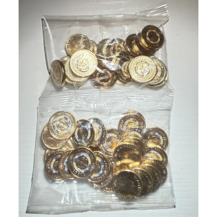 2026 coloured Bluey & Bingo $2 coin set UNCIRCULATED from bags ( using gloves)