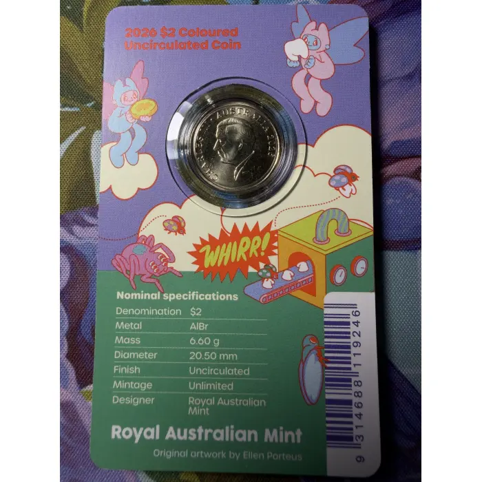 2026 $2 Tooth Fairy Coloured Uncirculated Coin Card