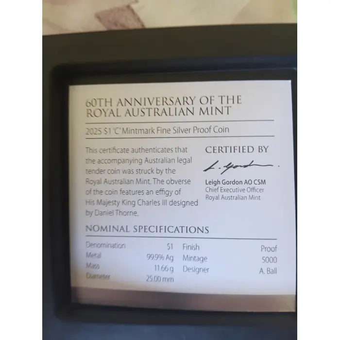2025 $1 C Mintmark Fine Silver Proof Coin