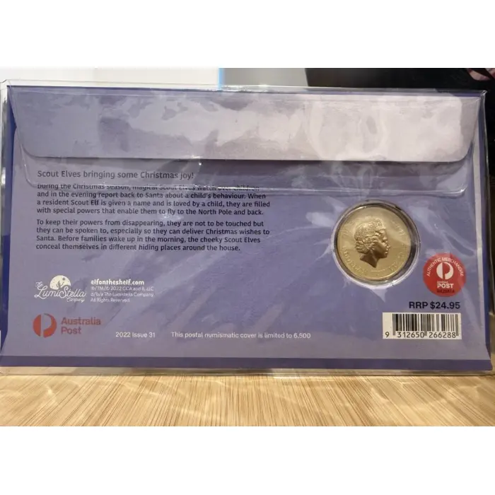 2022 The Elf on the Shelf Choose Joy PNC with $1 Coloured Coin