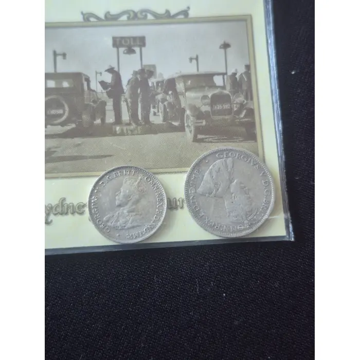 75TH SYDNEY HARBOUR BRIDGE ANNIVERSARY TOLL MONEY PNC (1926 6 P AND 1936 3 P)