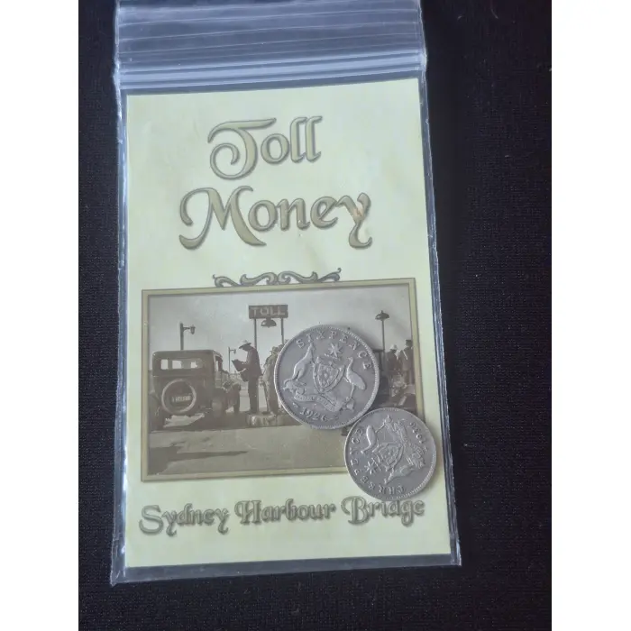 75TH SYDNEY HARBOUR BRIDGE ANNIVERSARY TOLL MONEY PNC (1926 6 P AND 1936 3 P)