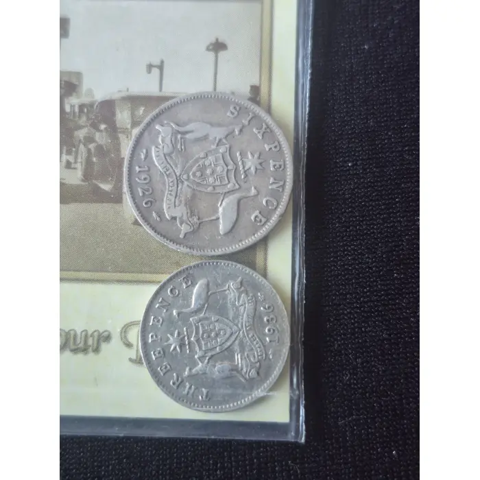 75TH SYDNEY HARBOUR BRIDGE ANNIVERSARY TOLL MONEY PNC (1926 6 P AND 1936 3 P)