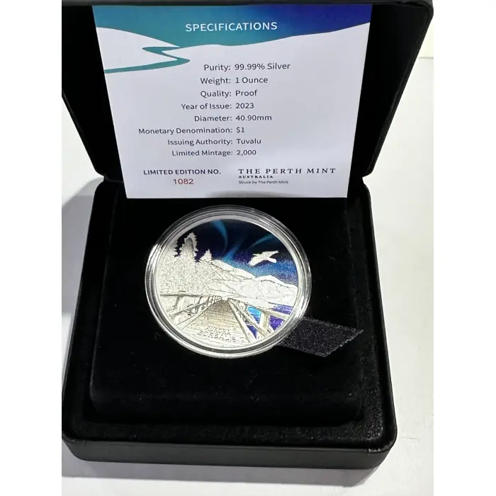 2023 Aurora Borealis 1oz Silver Proof Coloured Coin
