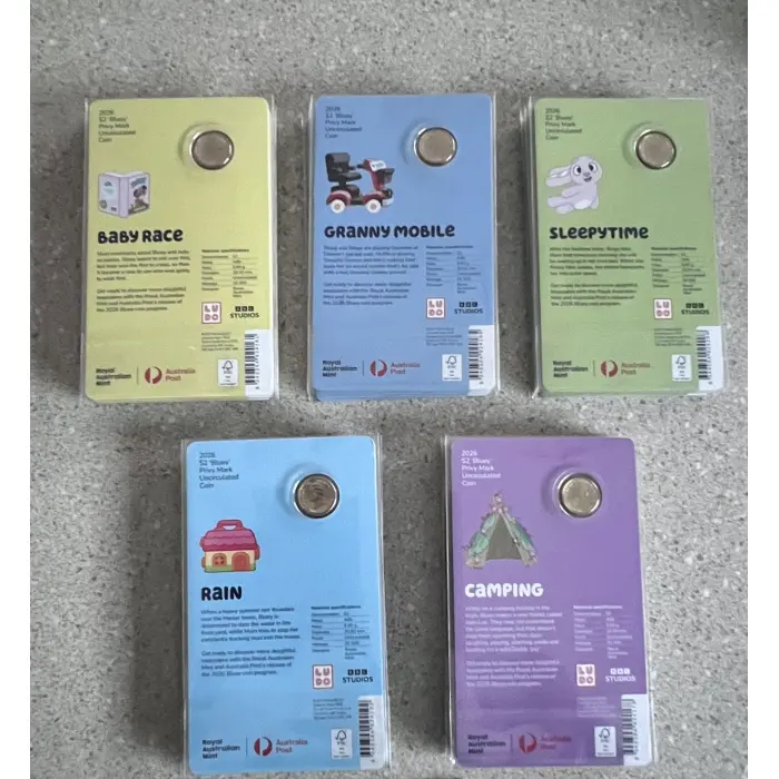 2026 $2 Privy Mark 5 card coin set in sleeves!