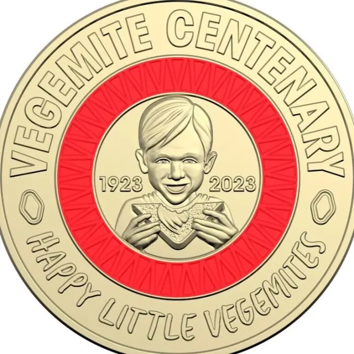 UNC 2023 $2 Vegemite Red RARE Coloured two dollar Coin ex mint bag Queen