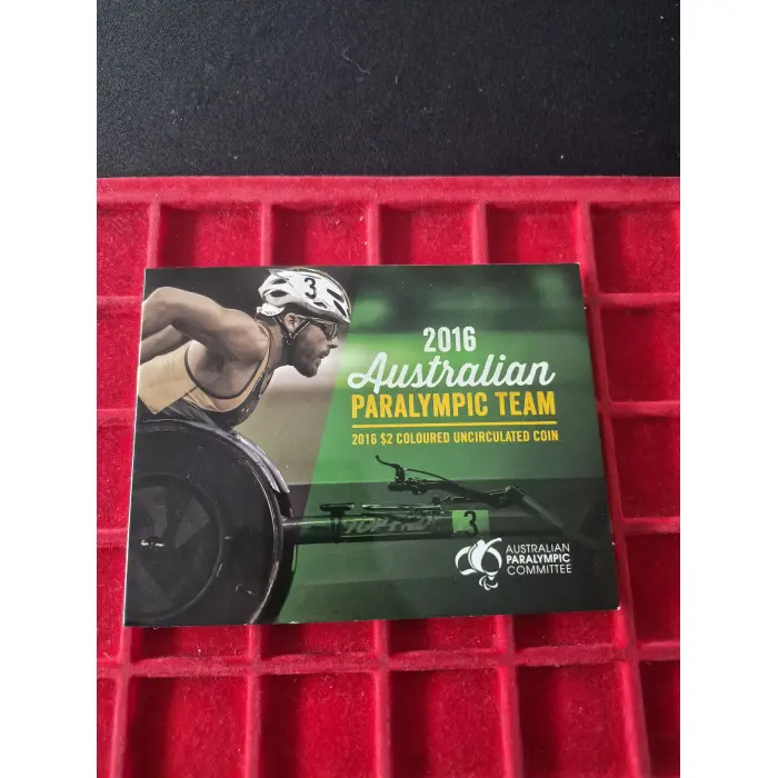 2016 $2 PARALYMPIC COLOURED COIN 