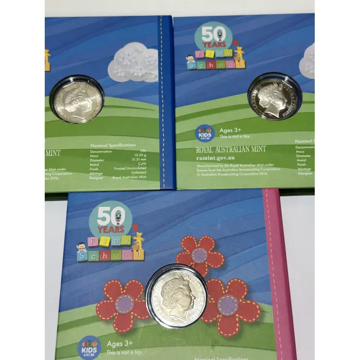 50 years of Play School three coin book set 