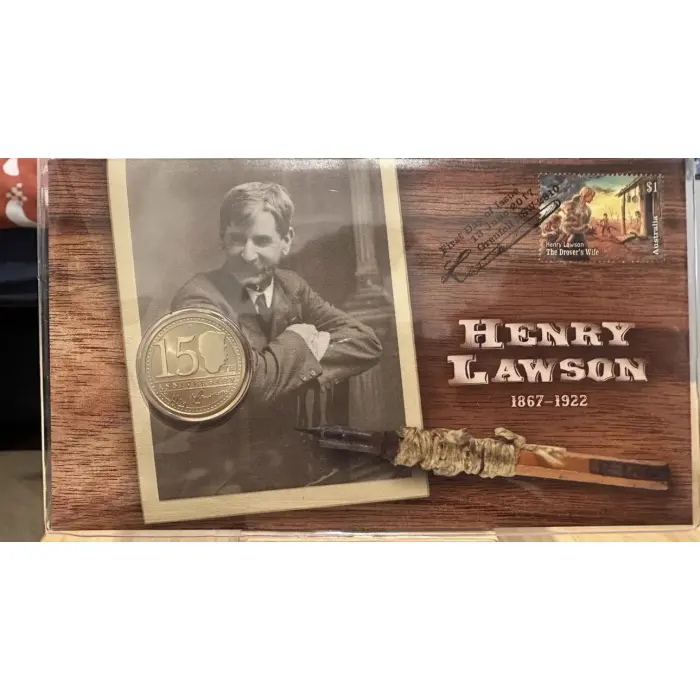2017 PNC Henry Lawson 150th Anniversary $1 Coin and Stamp Cover