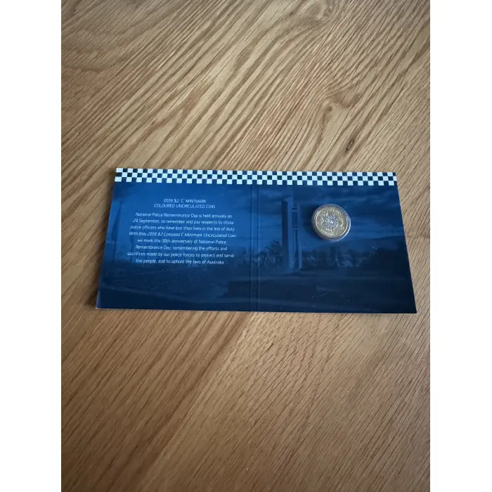 2019 $2  POLICE REMEMBRANCE DAY 'C' MINT MARK CARDED COIN