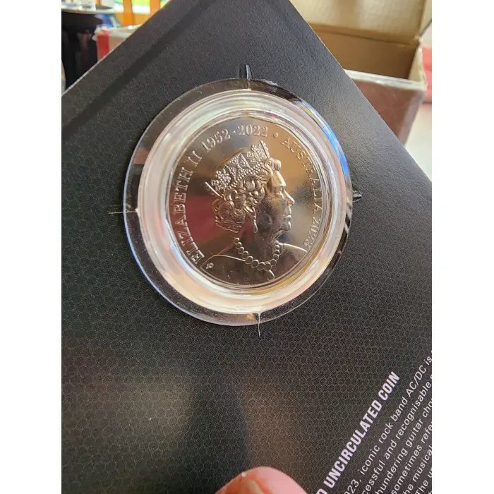 2023 RAM ACDC 50th Anniversary 50c coloured UNC coin on Card