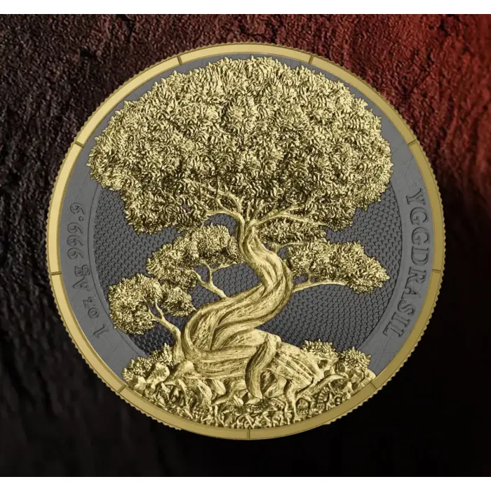 Yggdrasil Goldenleaf Mythical Forest 2025 1 oz Silver Coin Germania Mint