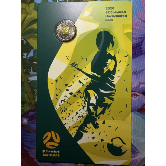 2026 Matildas $2 Coloured Uncirculated Coin Card