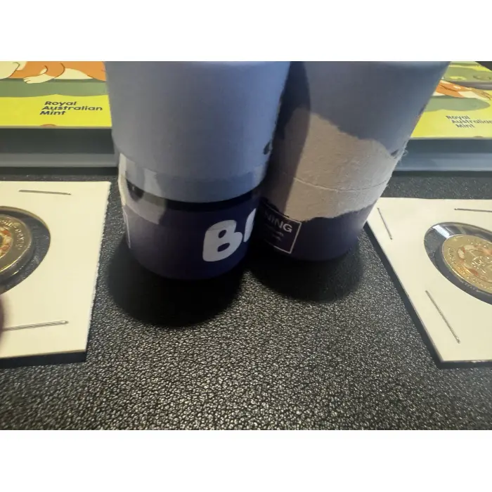 2 X Bluey 2026 Folder Tube Set + Till Coins, 1 Sealed Tube And One Opened