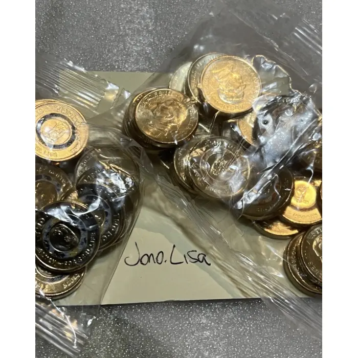 Pair of unc 2026 Bluey and Bingo colour $2 coins from bag