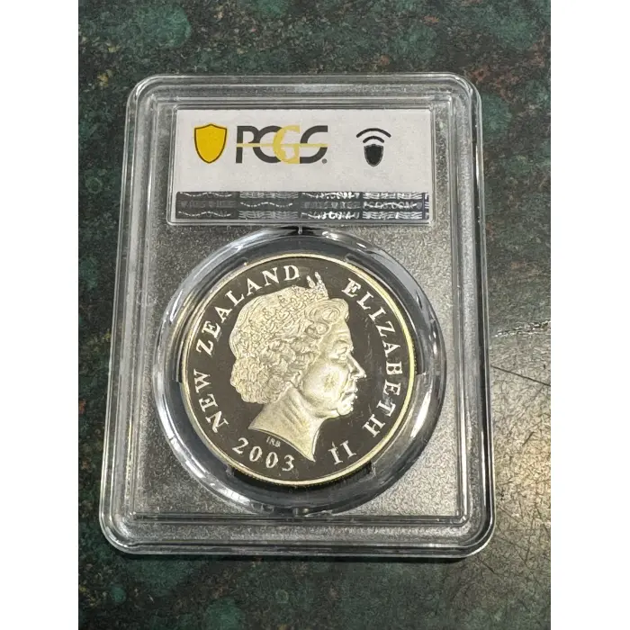 2003 $1 Lord Of The Rings Gold Plated Silver Proof NZ Coin Graded PCGS PR69DCAM