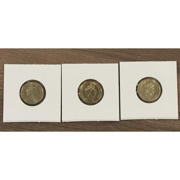 CIRC Set of 3 $2 A,U,S 2022 Commonwealth Games team coins, with slight rotation.
