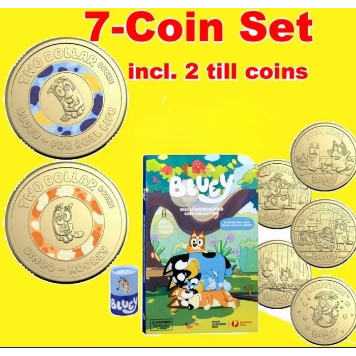 2026 Bluey $2 coin tube and folder inc 2x till coins 