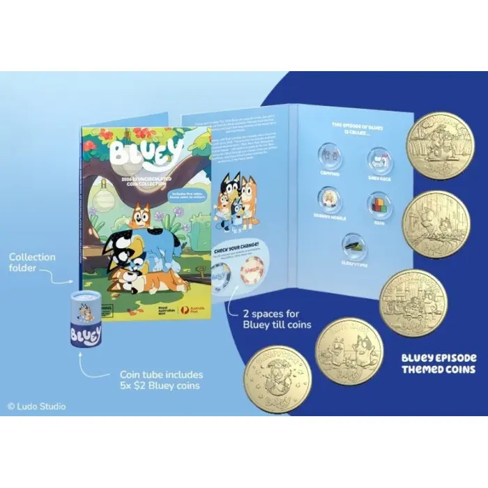 2026 Bluey $2 coin tube and folder inc 2x till coins 