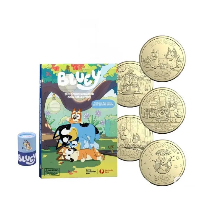 2026 Bluey $2 coin tube and folder inc 2x till coins 