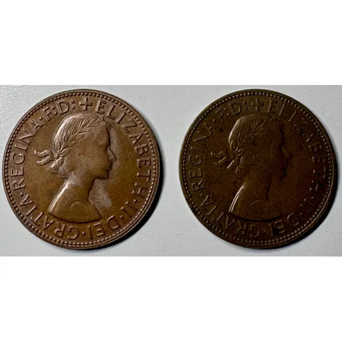 2 x 1964 Pennies UNC