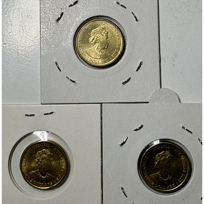 Vegemite Centenary 2023 Set of 3 $2 Coloured Coins Rare V G CIRC COND 
