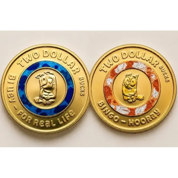 2026 Bluey $2 Bluey & Bingo Coloured AUNC Coins Set -In Lighthouse Capsules