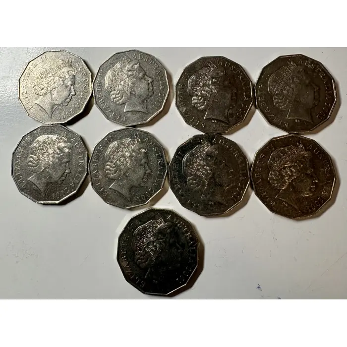 2001 Centenary Of Federation 50 Cent Set In Good Circulated Condition