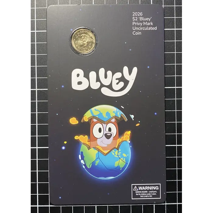 5 x 2026 $2 PRIVY MARK BLUEY COINS - FULL SET
